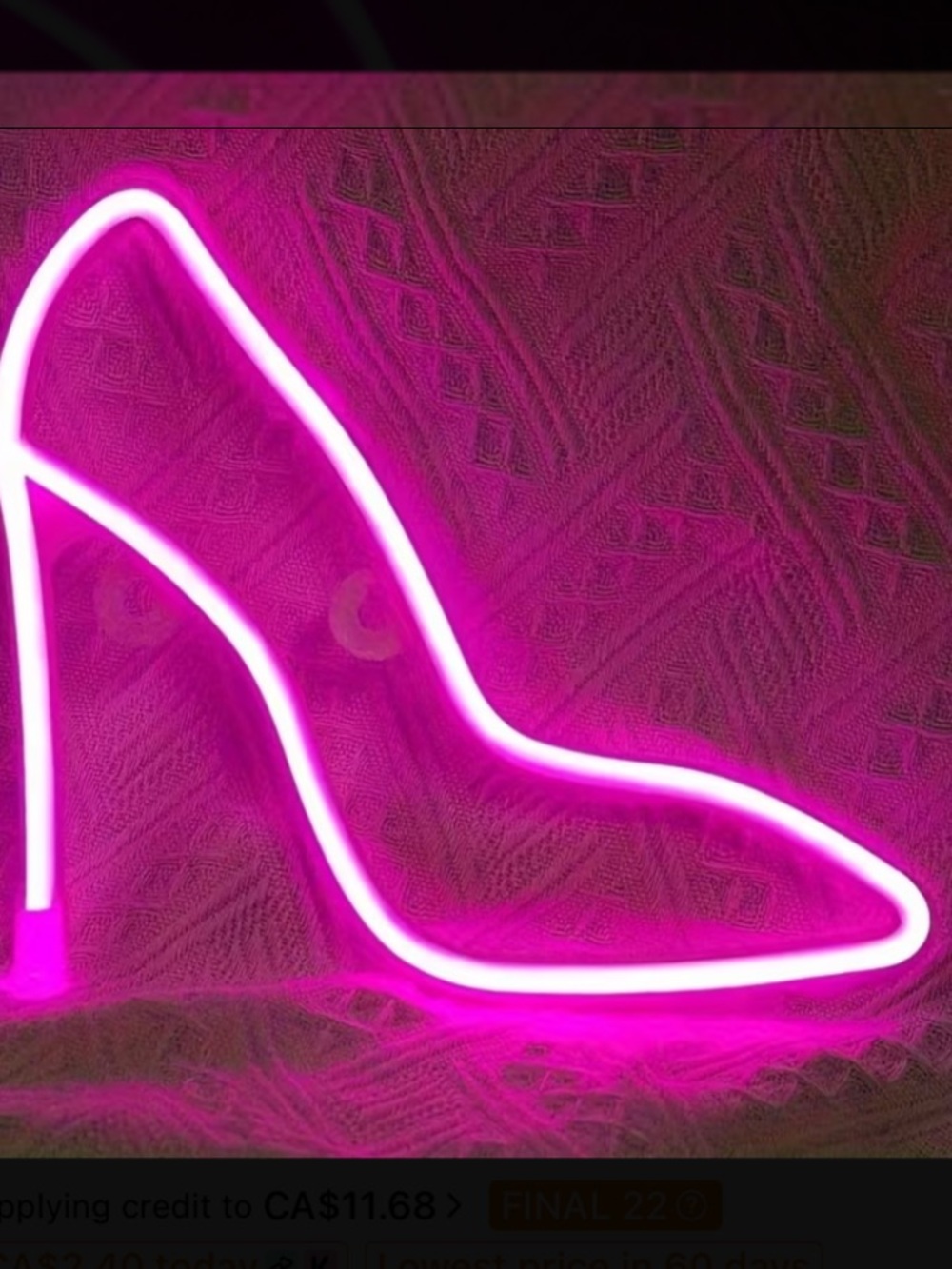 Pink Heel Neon Light - Picture 2 of 5